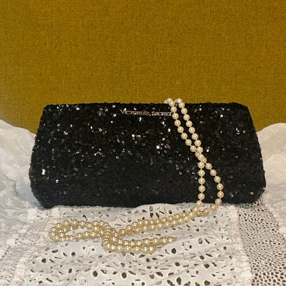 Black Sequin Victoria Secret Clutch.
